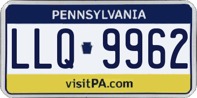 PA license plate LLQ9962