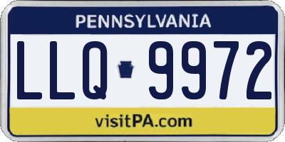 PA license plate LLQ9972