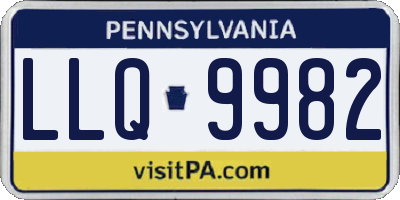 PA license plate LLQ9982