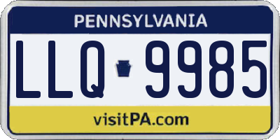 PA license plate LLQ9985