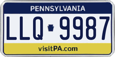 PA license plate LLQ9987