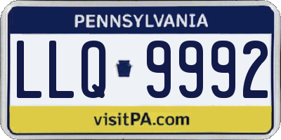 PA license plate LLQ9992