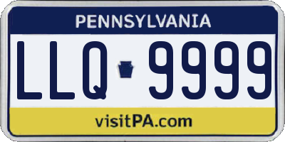PA license plate LLQ9999