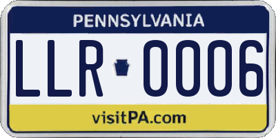 PA license plate LLR0006