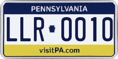 PA license plate LLR0010