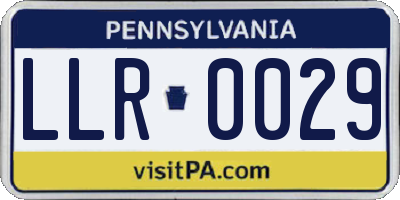 PA license plate LLR0029