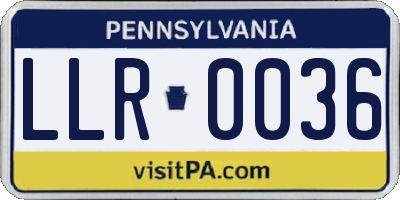 PA license plate LLR0036
