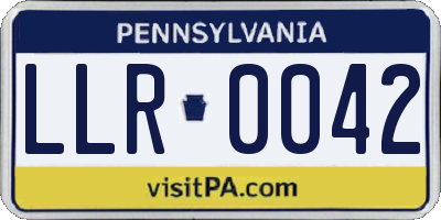 PA license plate LLR0042