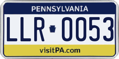 PA license plate LLR0053