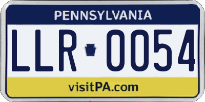 PA license plate LLR0054