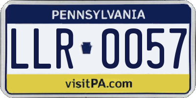 PA license plate LLR0057