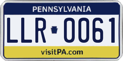 PA license plate LLR0061