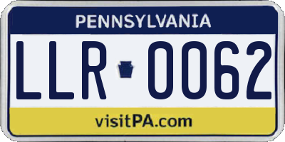 PA license plate LLR0062