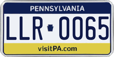 PA license plate LLR0065