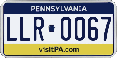 PA license plate LLR0067