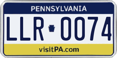 PA license plate LLR0074
