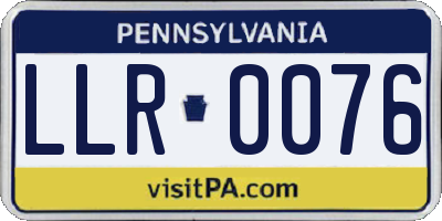 PA license plate LLR0076