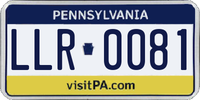 PA license plate LLR0081
