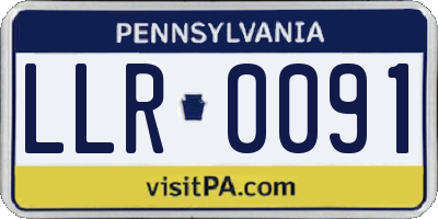 PA license plate LLR0091