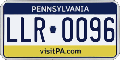 PA license plate LLR0096