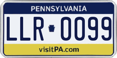 PA license plate LLR0099