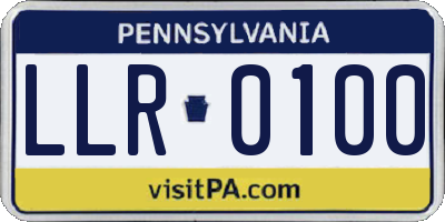 PA license plate LLR0100