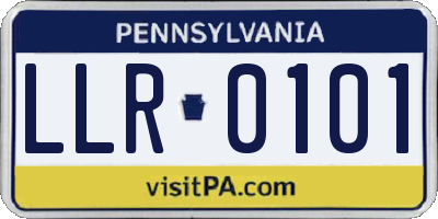 PA license plate LLR0101