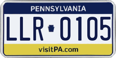 PA license plate LLR0105