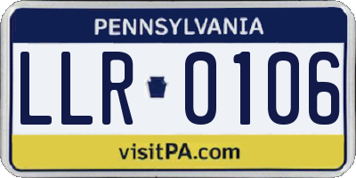 PA license plate LLR0106