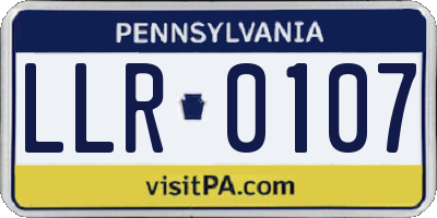 PA license plate LLR0107