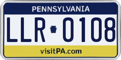 PA license plate LLR0108