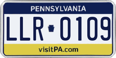 PA license plate LLR0109