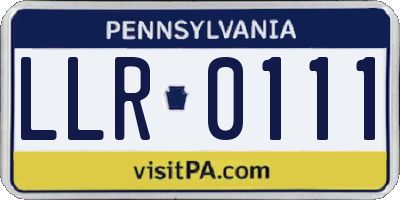 PA license plate LLR0111