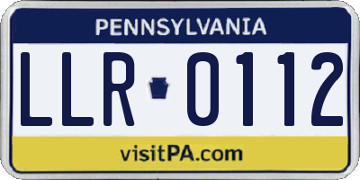 PA license plate LLR0112