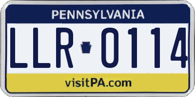 PA license plate LLR0114
