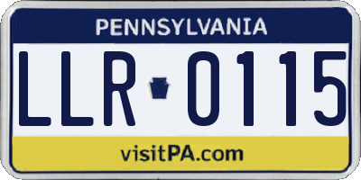 PA license plate LLR0115