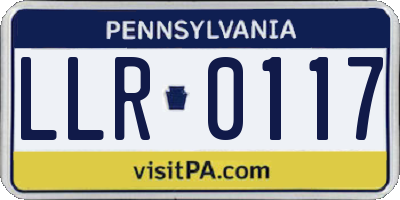 PA license plate LLR0117