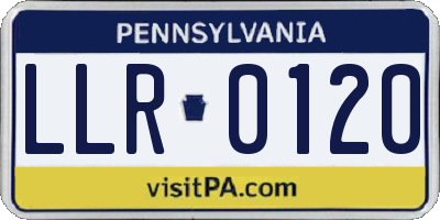 PA license plate LLR0120