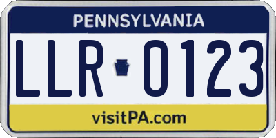 PA license plate LLR0123