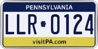 PA license plate LLR0124