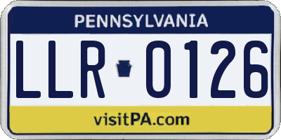 PA license plate LLR0126