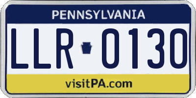 PA license plate LLR0130