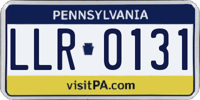 PA license plate LLR0131