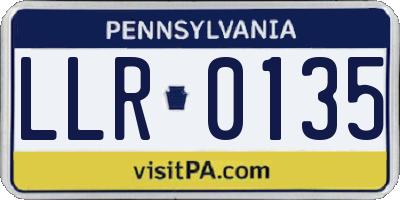 PA license plate LLR0135
