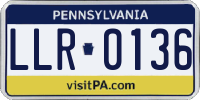 PA license plate LLR0136