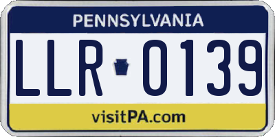 PA license plate LLR0139
