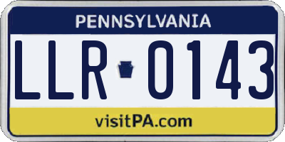PA license plate LLR0143