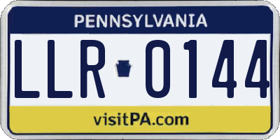 PA license plate LLR0144