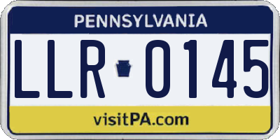 PA license plate LLR0145