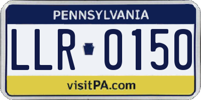 PA license plate LLR0150